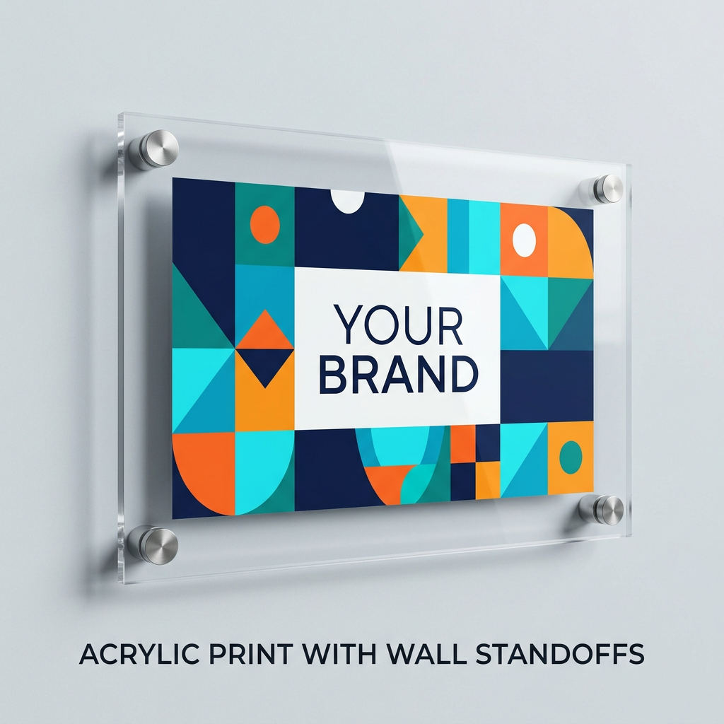 Acrylic Printing with Wall Standoff Fittings in Bangalore