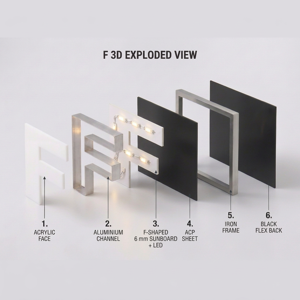 3D Letter Board in Bangalore – Acrylic and Metal Letter Signage